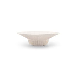 Plat décoratif beige en grès 35xh9,5cm