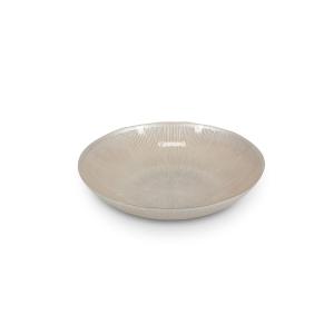 Plat décoratif beige en verre 33xh6cm