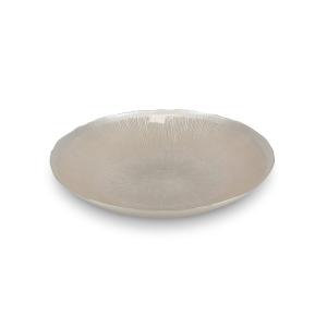 Plat décoratif beige en verre 40xh6,5cm