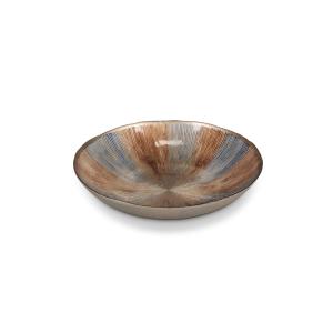 Plat décoratif multicolore en verre 33xh6cm