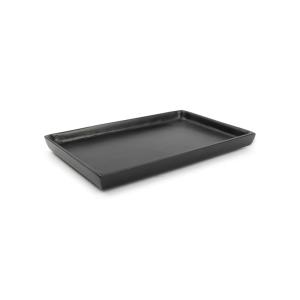 Plat décoratif noir en métal 22x14cm