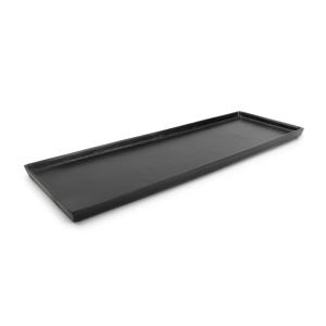 Plat décoratif noir en métal 48,5x16cm