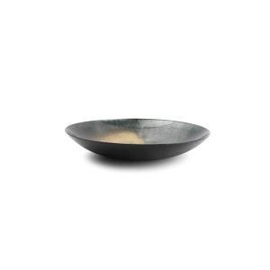 Plat décoratif noir en verre 33xh6cm