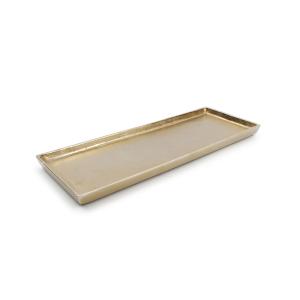 Plat décoratif or en métal 37x14cm