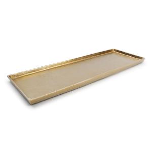 Plat décoratif or en métal 48,5x16cm