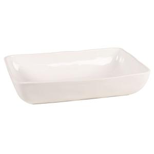 Plat en grès blanc L34