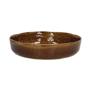 Plat en grès marron D24