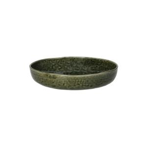 Plat en grès vert foncé D20,5