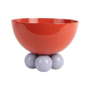 Plat métal rouge 26x26x15cm