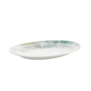 Plat ovale   42 x 30 cm blanc en grès