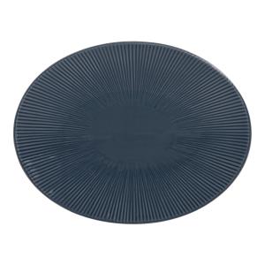 Plat ovale Bohémia 41,5cm  bleu en grès H1