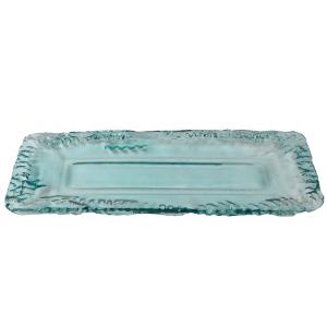 Plat rectangulaire en verre recyclé 48x23x4cm