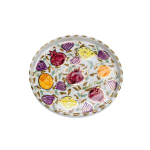 Plat rond motifs fruits en céramique D20CM