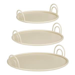 Plateau Blanc cassé Fer H9xl42xL42cm