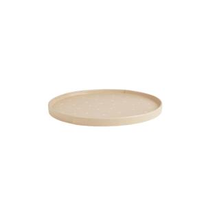 Plateau blanc en grès Ø36,5xH2,5cm
