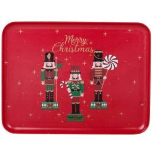 Plateau de Noël en mélamine imprimé casse-noisettes multico…