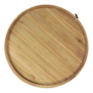 Plateau de service rond en bois de teck Ø 60 cm