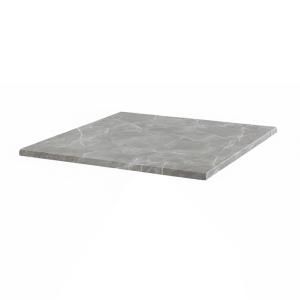 Plateau de table carré stratifié 60 x 60 cm marbre gris