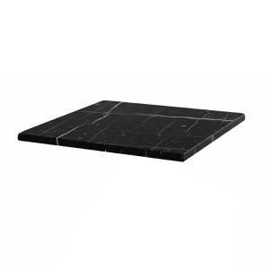 Plateau de table carré stratifié 60 x 60 cm marbre noir