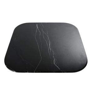 Plateau de table en pierre effet marbre noir 4 personnes L90