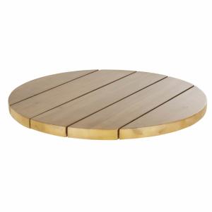 Plateau de table extérieur rond en acacia 2 personnes D60