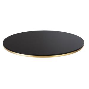 Plateau de table professionnel d'intérieur en verre noir 2/…