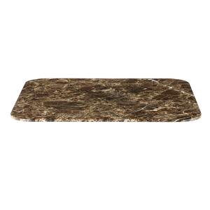 Plateau de table professionnel en verre effet marbre marron…