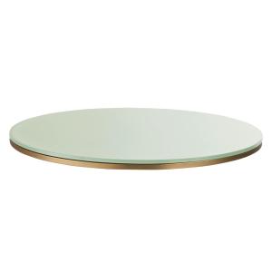 Plateau de table professionnel rond en verre trempé vert 2…