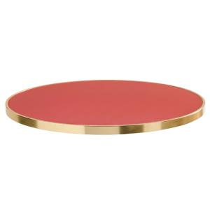 Plateau de table rond blanc avec cerclage doré 60 cm rouge…