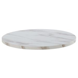 Plateau de table rond en mélaminé 60 cm marbre blanc