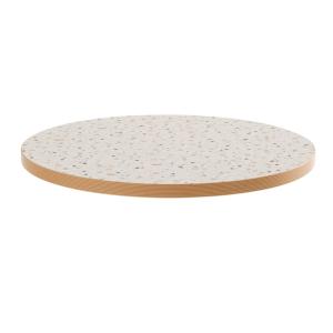 Plateau de table rond en mélaminé 60 cm terrazzo
