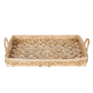 Plateau déco en fibre végétale et rotin
