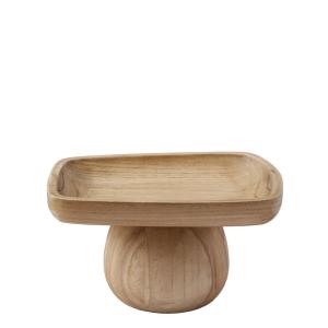 Plateau décoratif sur pied beige L25