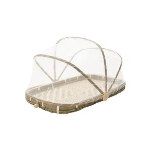 Plateau en bambou avec cloche en filet synthétique longueur…