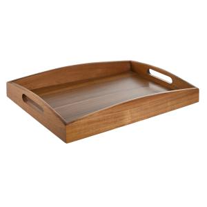 Plateau en bois d'acacia rectangulaire 39.5x25.5x5.5cm