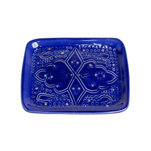 Plateau en céramique bleu