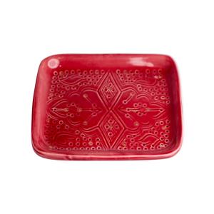 Plateau en céramique rouge