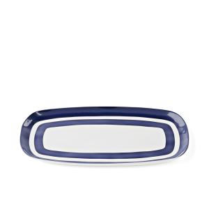 Plateau en mélaminé bleu et blanc 43 x 23,5 cm