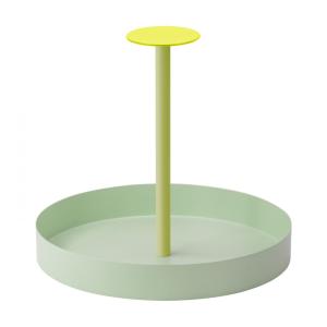 Plateau et poignée en métal vert D28cm