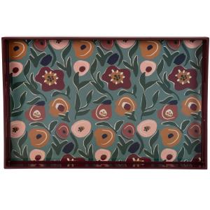 Plateau motif floral multicolore