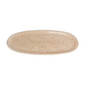 Plateau oval en céramique beige