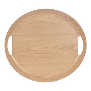 Plateau ovale 46x41 cm   marron en bois