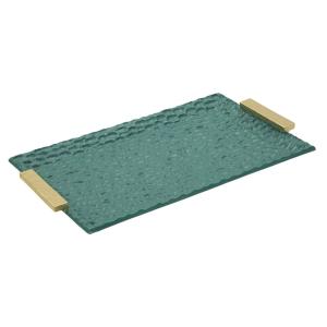 Plateau pochette en résine verte 34x19,5x3 cm