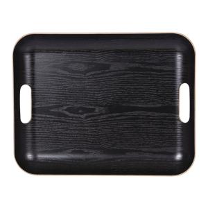 Plateau rectangle   45x36 cm  noir en bois