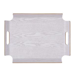 Plateau rectangle no angle 44,5x34 cm  blanc en bois