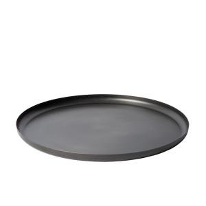 Plateau rond décoratif en métal zinc antique Ø40 cm