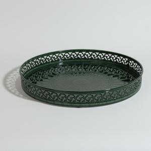 Plateau rond en métal vert