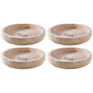 Plateau rond en paulownia (lot de 4)