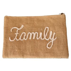 Pochette jute ''family'' jute naturel  x 27