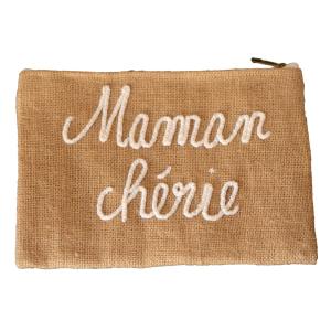 Pochette jute ''maman chérie'' jute naturel  x 27